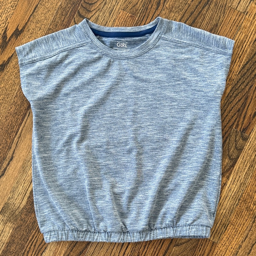 Athleta Girl Heathered Blue Short Sleeve Athletic Tee